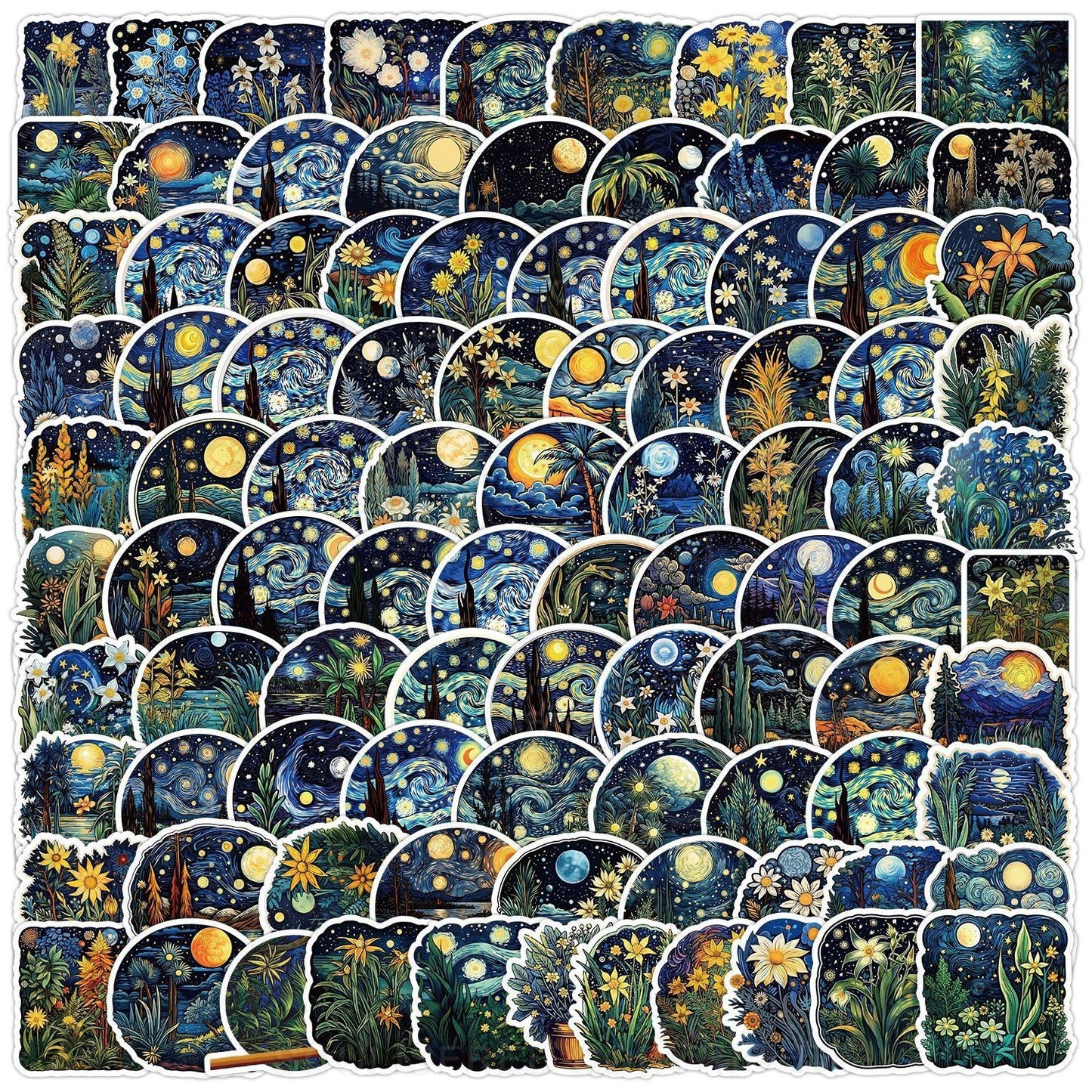 Van Gogh Starry Sky 100PCS Stickers