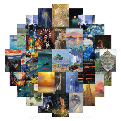 Famous Scenery Paintings 60PCS Stickers