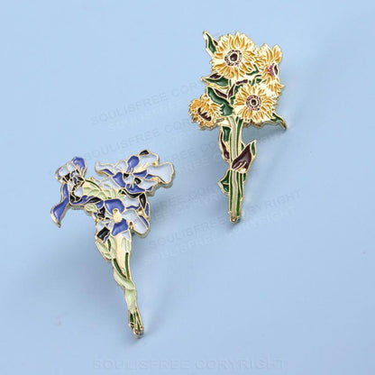 Van Gogh flower art  Pins