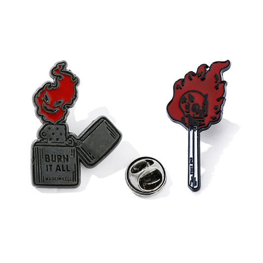 Burning Skulls Pins