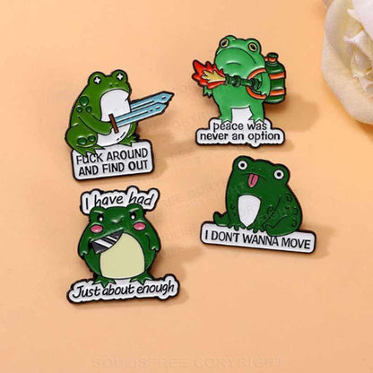 The Art Of Frogs Holding Knives Pins